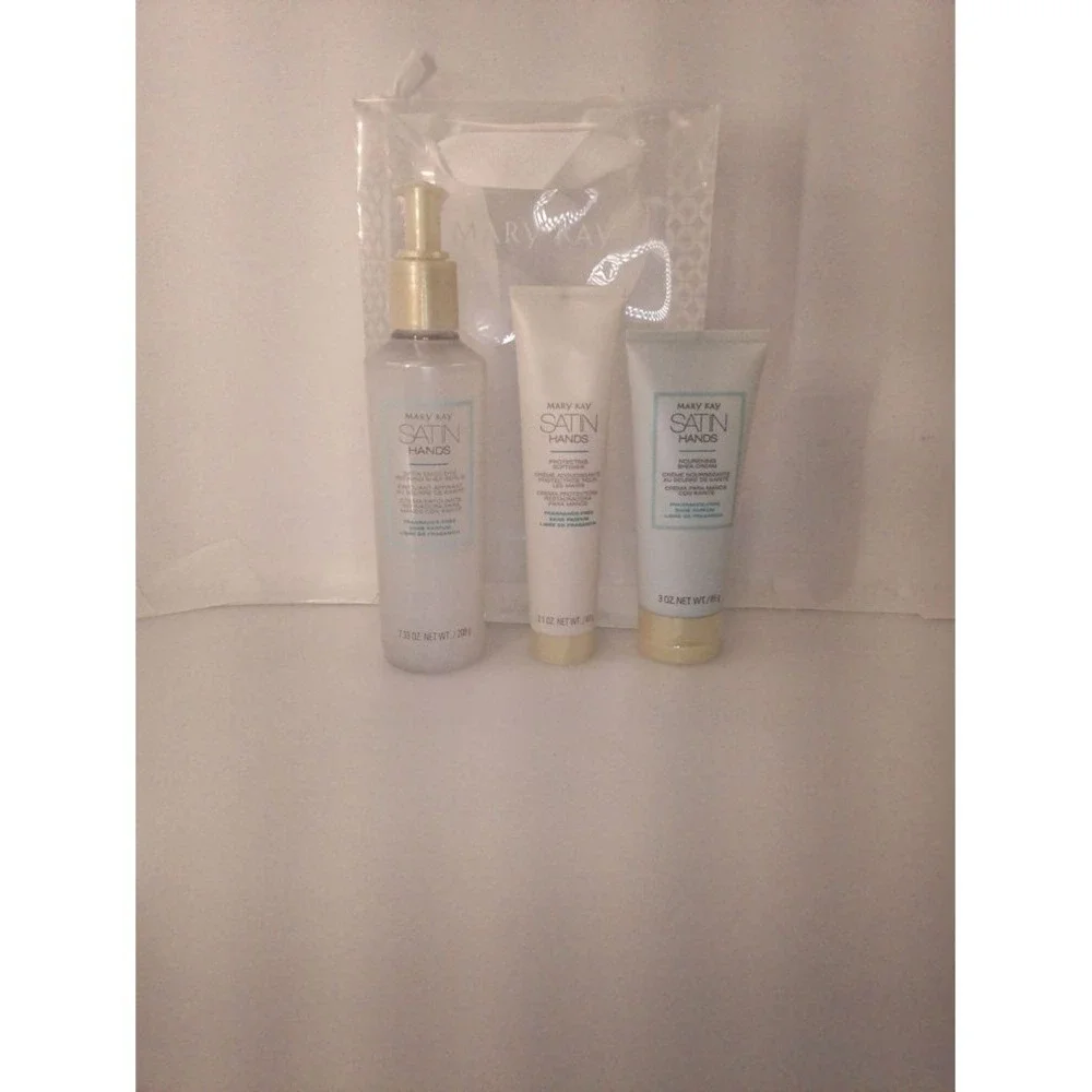 MARY KAY Satin Hands‎ Pampering Set Fragrance Free Shea Hand Care NEW Large Size